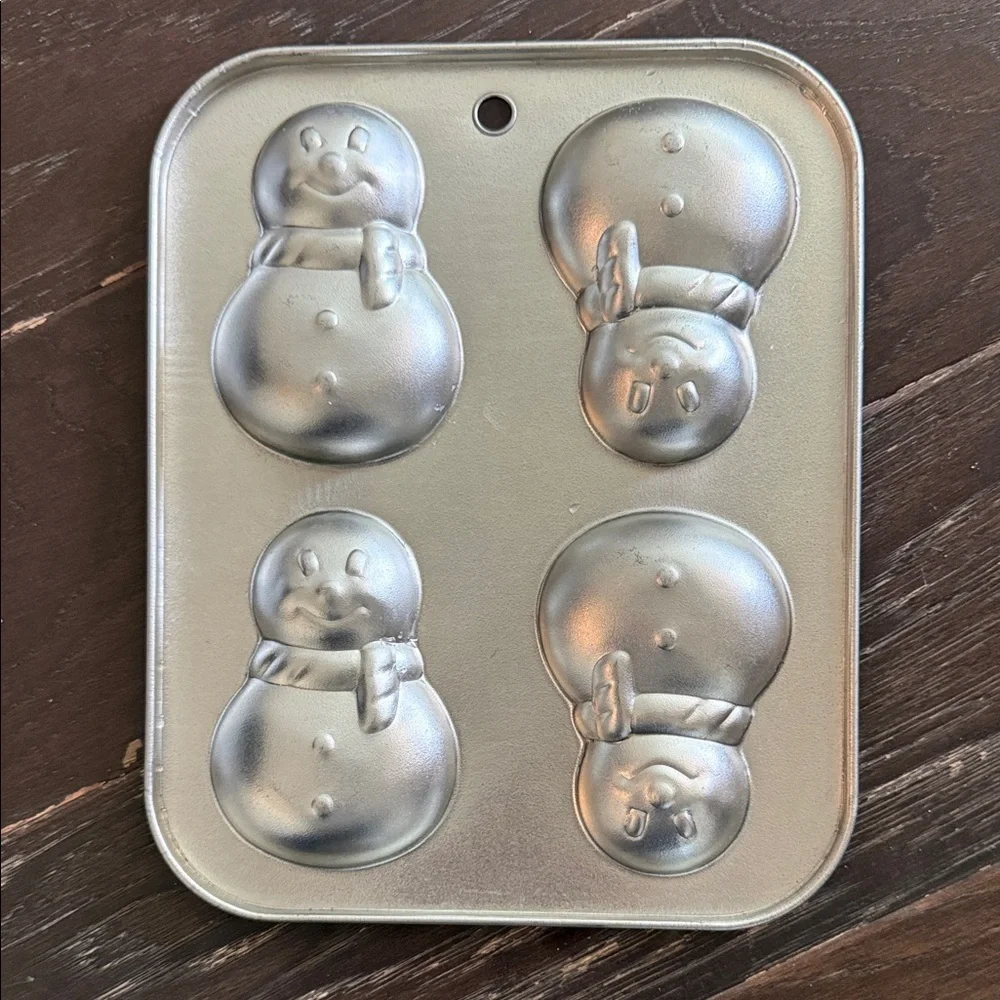 Silver Snowman Cakelet Pan